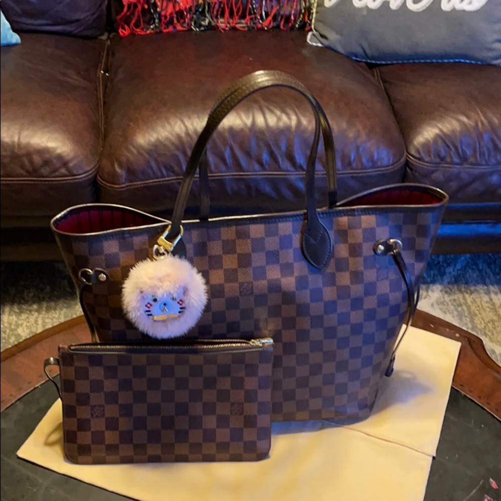 SOLD🔥Louis Vuitton Neverfull MM Damier Ebene SET